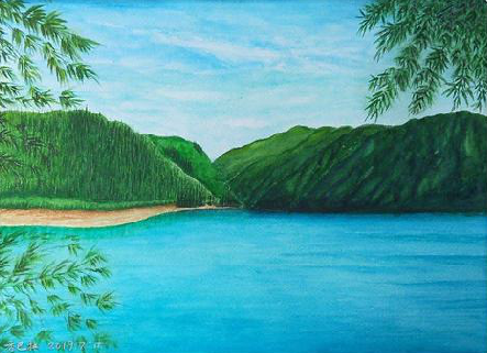  五河在墙绘中，如何绘画绿水青山？