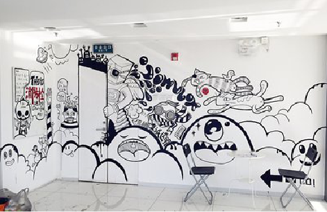  五河手绘墙并非传统涂鸦。