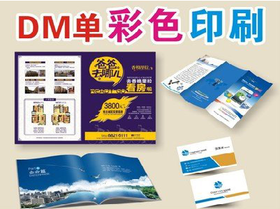  五河单页印刷，色彩搭配简单。